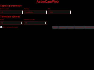 Nuevo interfaz reducido de AstroCamWeb