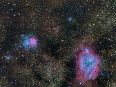 Trifid and Lagoon nebulas