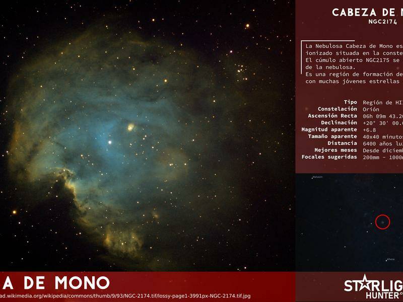 Monkey Head Nebula infography