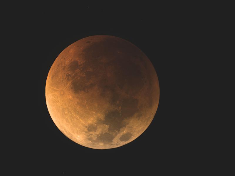 Moon eclipse in totality stage May 2022