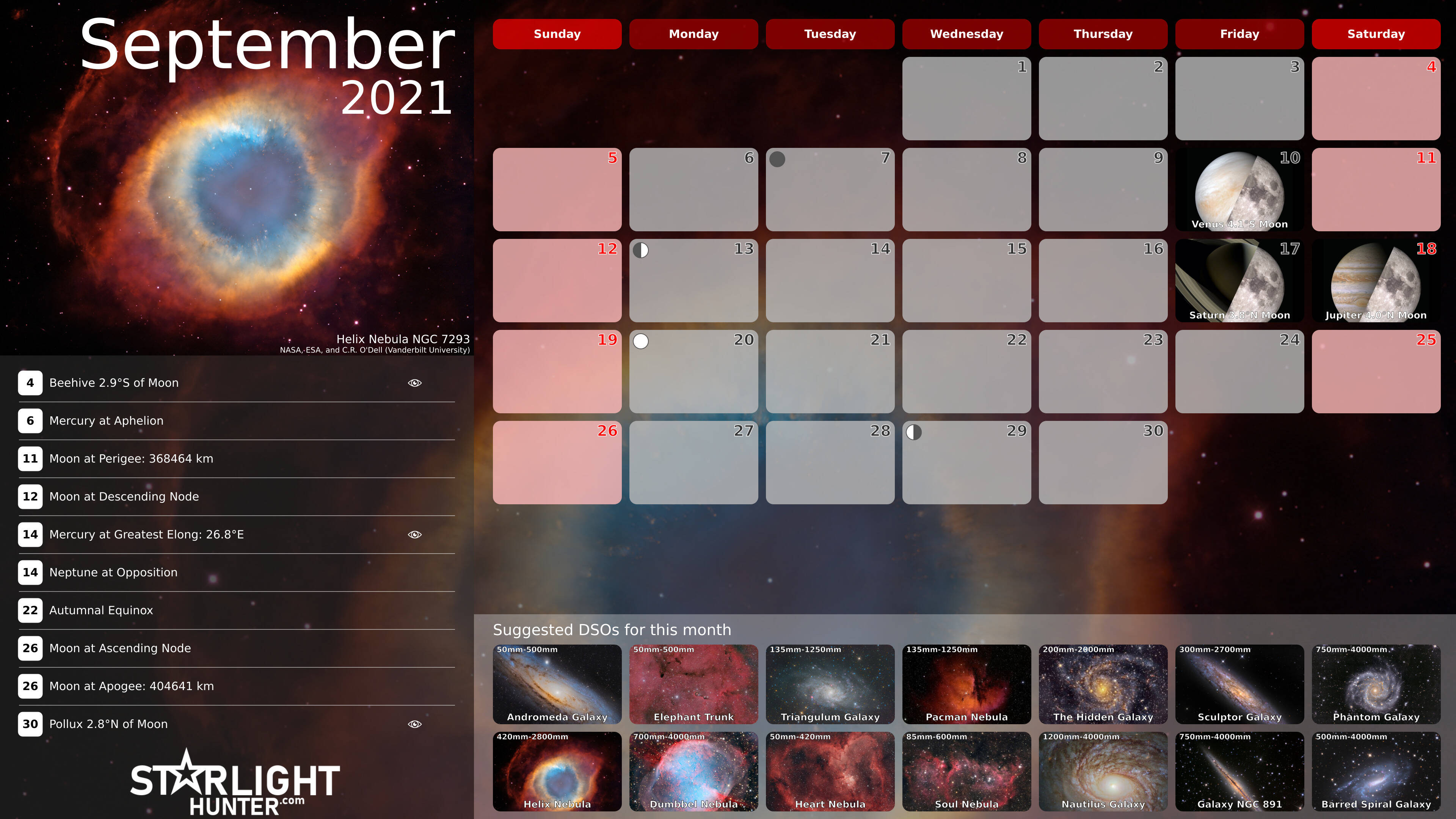 Astrophotography Calendars Starlighthunter Com