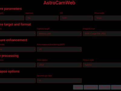 Captura del nuevo tema de AstroCamWeb