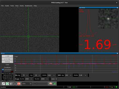 PHD2 Guiding Star Profile and Graph